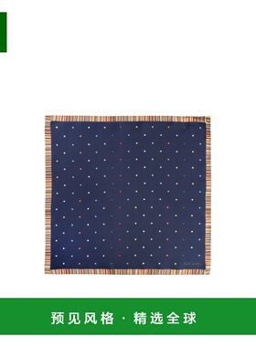 香港直邮PAUL SMITH 男士围巾 M1A160BU90447 SS2026 蓝色 圆点口