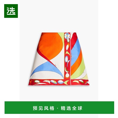 1h可退 香港直邮Emilio Pucci 璞琪 女士 印花斜纹丝绸迷你裹裙 2