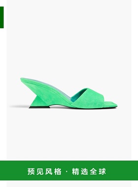 香港直邮The Attico 女士 Cheope 荧光色绒面革凉拖 232WS605L007