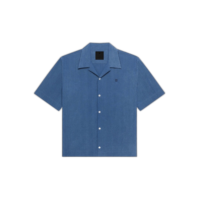 香港直邮Givenchy 徽标短袖牛仔衬衫 BM61101YGH男装