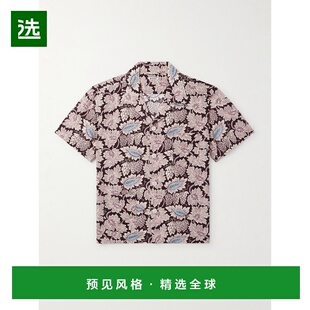 1h可退 Bode 男士 Wisteria Camp-Collar 印花棉质真丝混