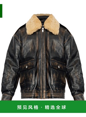 香港直邮MISBHV 男士夹克 251M429BLACK AW2025 黑色 拉链长袖皮