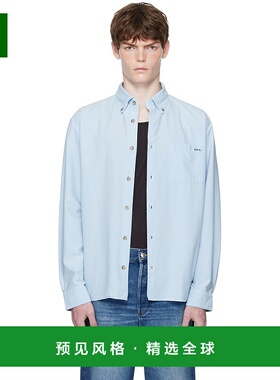 1h可退 香港直邮A.P.C. 男士 蓝色 Mateo Logo 衬衫 COHAHH12599