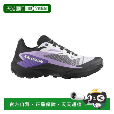 欧洲直邮Salomon萨洛蒙GENESIS系列女士黑色/白色/蓝色织物跑鞋