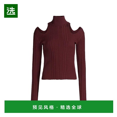 1h可退 【美国直邮】Toccin Natalia 罗纹针织高领镂空毛衣 女装