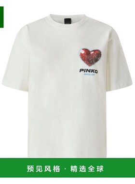 香港直邮PINKO 女士T恤 105526A33FZ05 SS2026 白色 徽标短袖T恤