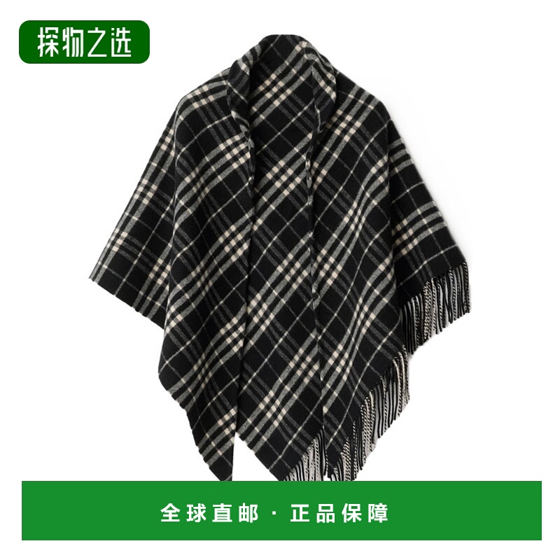 香港直邮Burberry 格纹斗篷 81131291羊绒羊毛博柏利