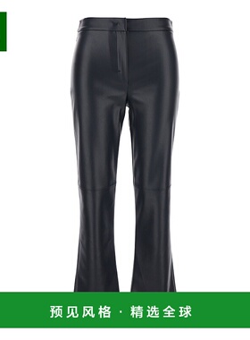 1h可退 香港直邮'S Max Mara 女士 'Sublime' 深蓝喇叭环保皮长裤