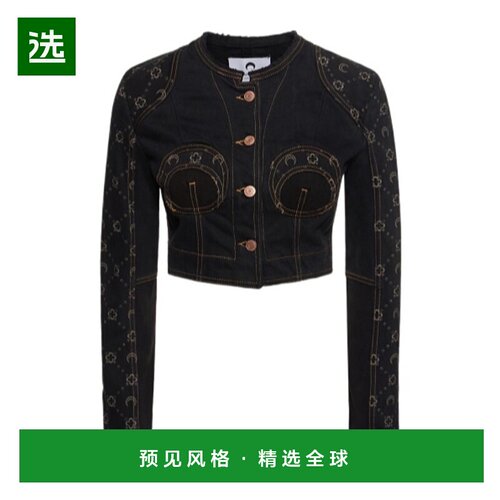 香港直邮Marine Serre 印花短款牛仔外套 78I-4XZ005