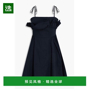 1h可退 香港直邮Kika Vargas 女士 Mia 褶皱棉混纺府绸迷你连衣裙