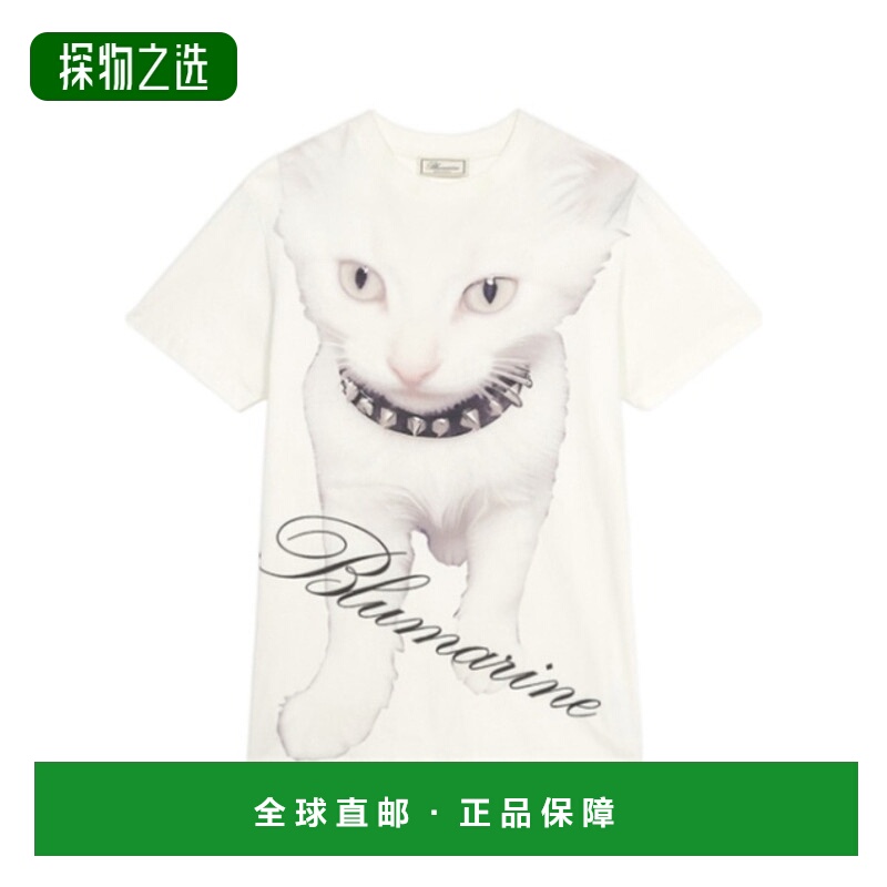 香港直邮Blumarine 小猫印花和标志针织 T 恤 2T101A
