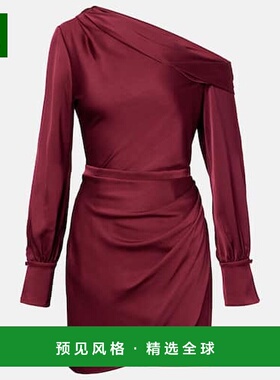 1h可退 香港直邮Simkhai 女士 Cameron 缎面迷你连衣裙 red红色