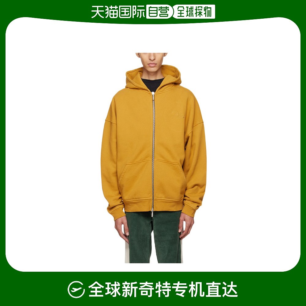 香港直邮Rhude徽标刺绣连帽卫衣 RHFW22HO09012121MUSTARD