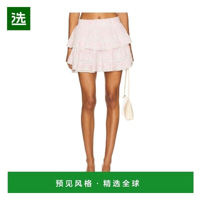 1h可退 香港直邮LOVESHACKFANCY 女士 皱褶迷你半身裙 LS0022539