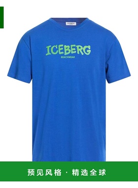 1h可退 香港直邮Iceberg 冰山 男士 T恤 blue蓝色 舒适时尚