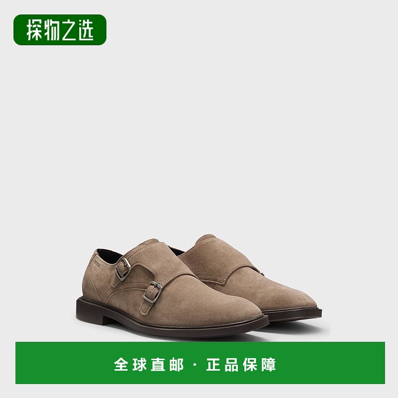 欧洲直邮HUGO BOSS雨果HUGO RED双带绒面革鞋男鞋