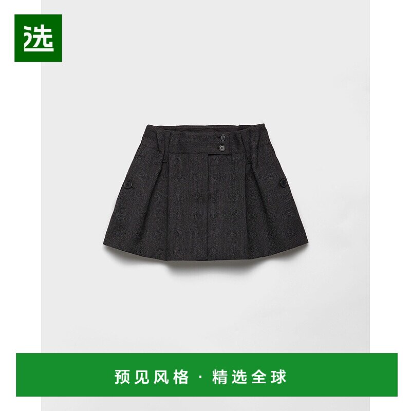 欧洲直邮PRADA (2025) 普拉达人字纹羊毛精致迷你裙包臀裙A字裙