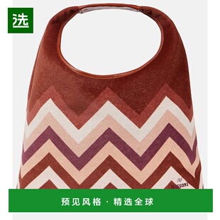 1h可退 香港直邮MISSONI 米索尼 女士 之字纹大号皮革手提包