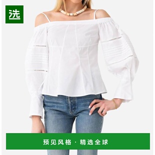 1h可退 【美国直邮】JONATHAN SIMKHAI Whitney泡泡袖白色衬衫 女