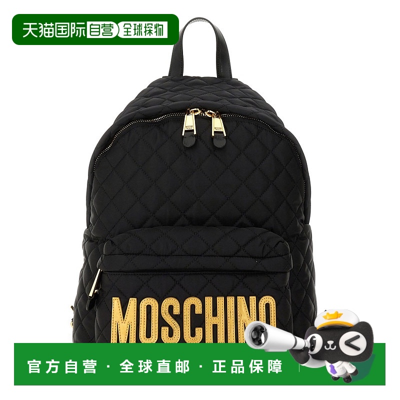 1h可退 香港直邮Moschino 莫斯奇诺 女士 徽标贴饰双肩包 MC4602P