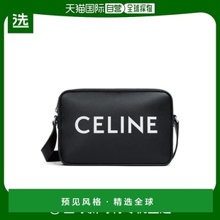 香港直邮Celine 194503DOT.邮差包 黑色徽标单肩包