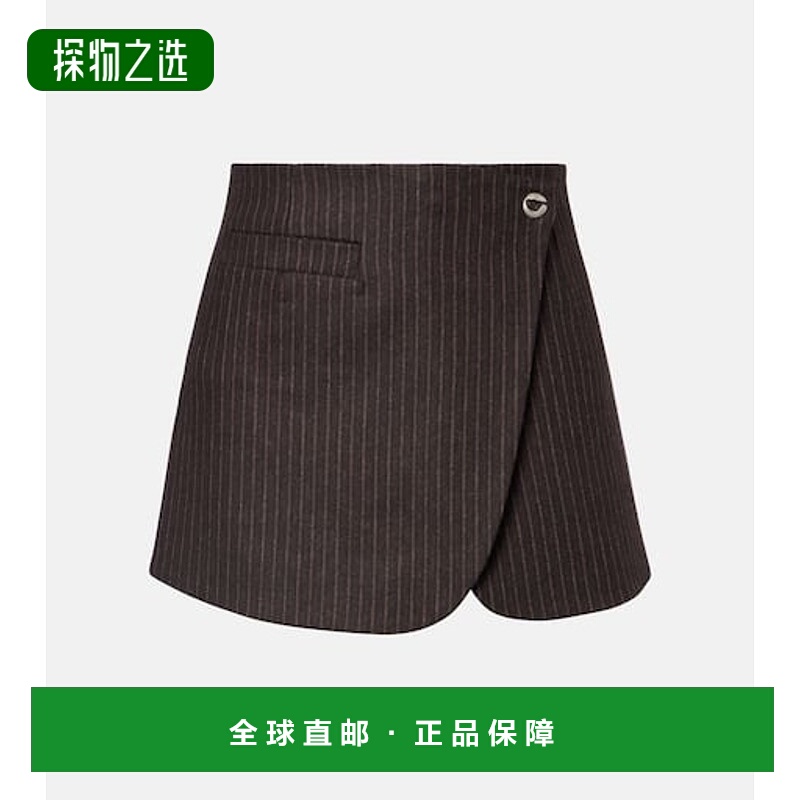 香港直邮Coperni 女士 细条纹裹裙 brown棕色 舒适时尚