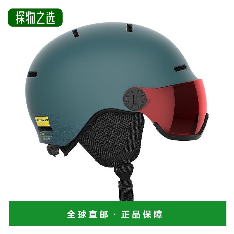 欧洲直邮Salomon萨洛蒙 ORKA儿童青色塑料滑雪头盔新款