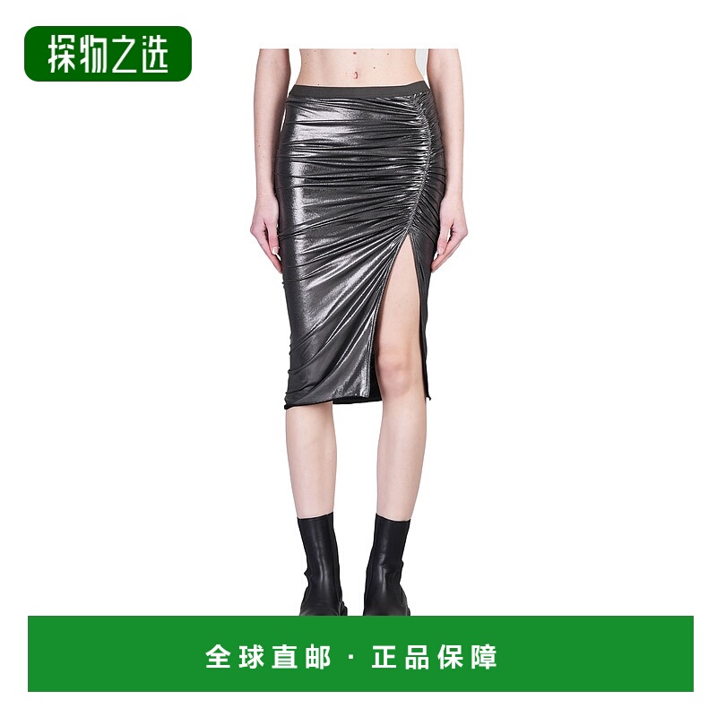 香港直邮Rick Owens Lilies 瑞克·欧文斯 女士 开衩半身裙 LI01E