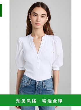 1h可退 香港直邮VERONICA BEARD 女士 Coralee 上衣 white白色 舒