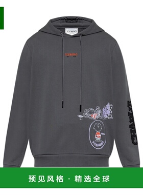 香港直邮ICEBERG 男士卫衣 I1P0E02386026300 AW2025 灰色 刺绣连