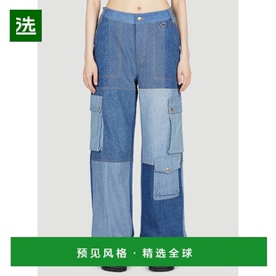 香港直邮Marine Serre 女士 拼接工装牛仔裤 P120SS23WU06MEDIUMD