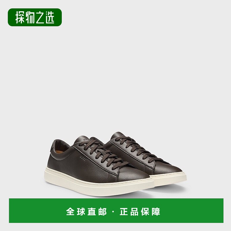 欧洲直邮HUGO BOSS雨果BOSS BLACK 粒面皮革运动鞋 橡胶鞋底男鞋