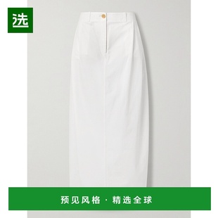 香港直邮KHAITE 半身裙 女士 褶裥棉质府绸长款 414 Lucian 1h可退