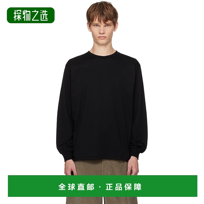 香港直邮AURALEE 男士 黑色 Luster Plaiting 长袖 T 恤 A00P01GT