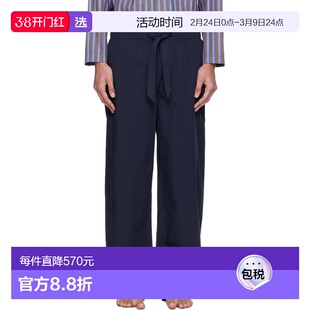 1h可退 香港直邮Tekla 男士 海军蓝睡裤 PPLPANTS161 blue蓝色 舒