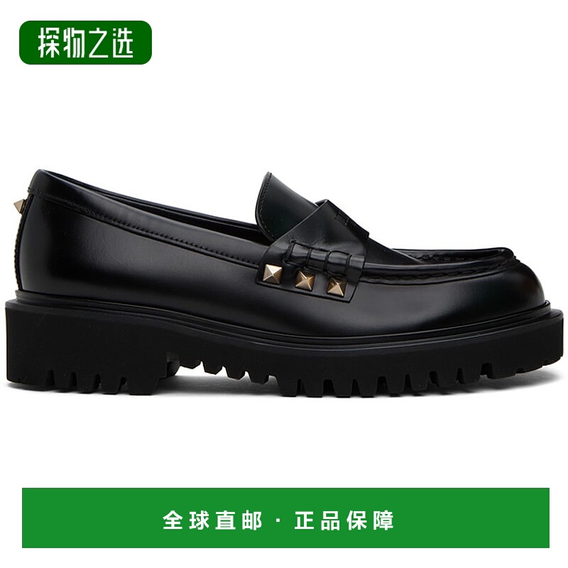 1h可退 香港直邮Valentino 华伦天奴 女士 黑色 Rockstud 乐福鞋