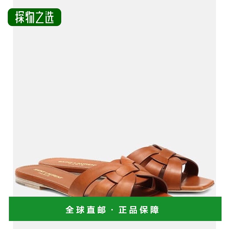 香港直邮Saint Laurent 圣罗兰 女士 Tribute Nu Pieds 05 皮质凉
