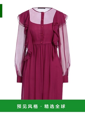 1h可退 香港直邮Alberta Ferretti 女士 衬衫式连衣裙 red红色 舒