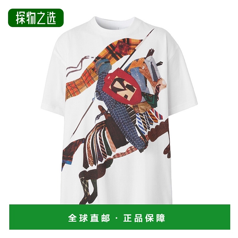 1h可退 香港直邮BURBERRY 女士衬衫 80649521 AW2023 花色 圆领短