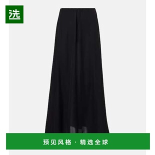 1h可退 香港直邮wardrobenyc 女士 喇叭真丝长款半身裙 black黑色