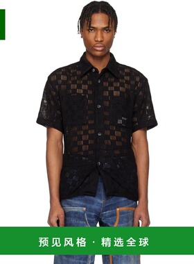 1h可退 香港直邮Andersson Bell 男士 黑色 Letto Knitted 衬衫 a