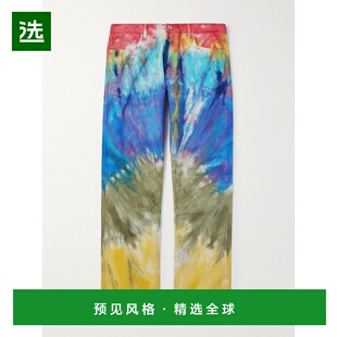 1h可退 香港直邮gallery dept 男士 Marley 直筒磨破扎染牛仔裤 M