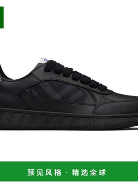 1h可退 香港直邮Burberry 巴宝莉 男士 黑色 Leather & Check Ter