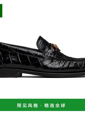 1h可退 香港直邮Versace 范思哲 男士 黑色 Croc-Effect Medusa '