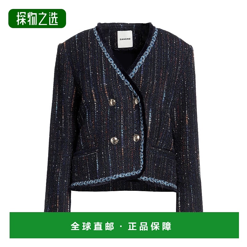香港直邮Sandro 女士 西装外套 blue蓝色 舒适时尚