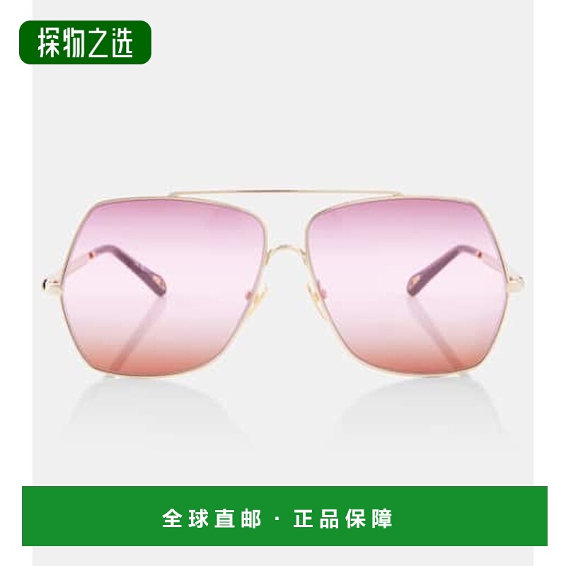 香港直邮Chloe 蔻依 女士 Aly 方框太阳眼镜 pink粉色 舒适时尚