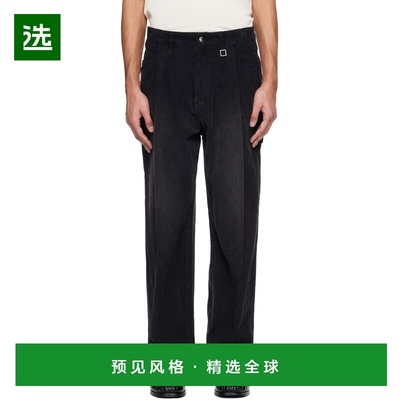 1h可退 香港直邮Wooyoungmi 吴阳米 男士 黑色长裤 W253PT13