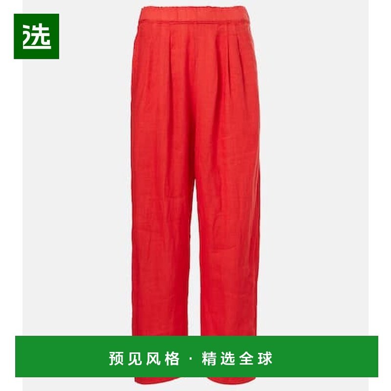 1h可退 香港直邮Velvet 女士 Gini 亚麻直筒长裤 red红色 舒适时,女装/女士精品,休闲裤,淘宝优惠券,粉丝福利购,淘宝优惠卷