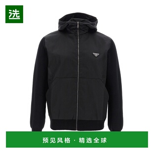 1h可退 香港直邮Prada 普拉达 男士 FRONTAL 尼龙拼接针织开衫 UM
