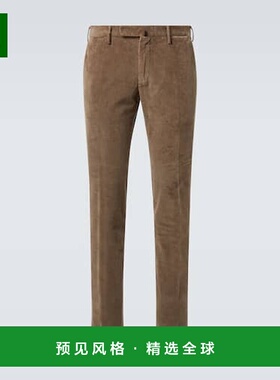 1h可退 香港直邮Slowear 男士 棉质灯芯绒斜纹棉布裤 brown棕色